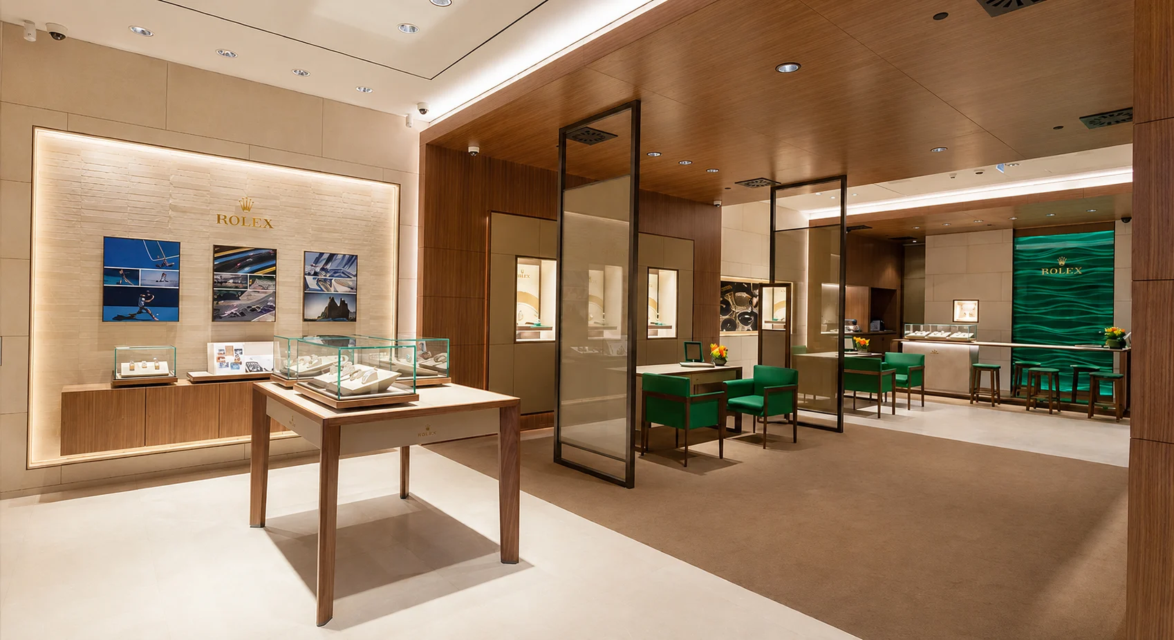 Rolex luxury watch and jewellery boutique interior